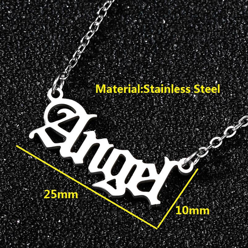 Stainless Steel Minimalist Angel Pendant Necklace