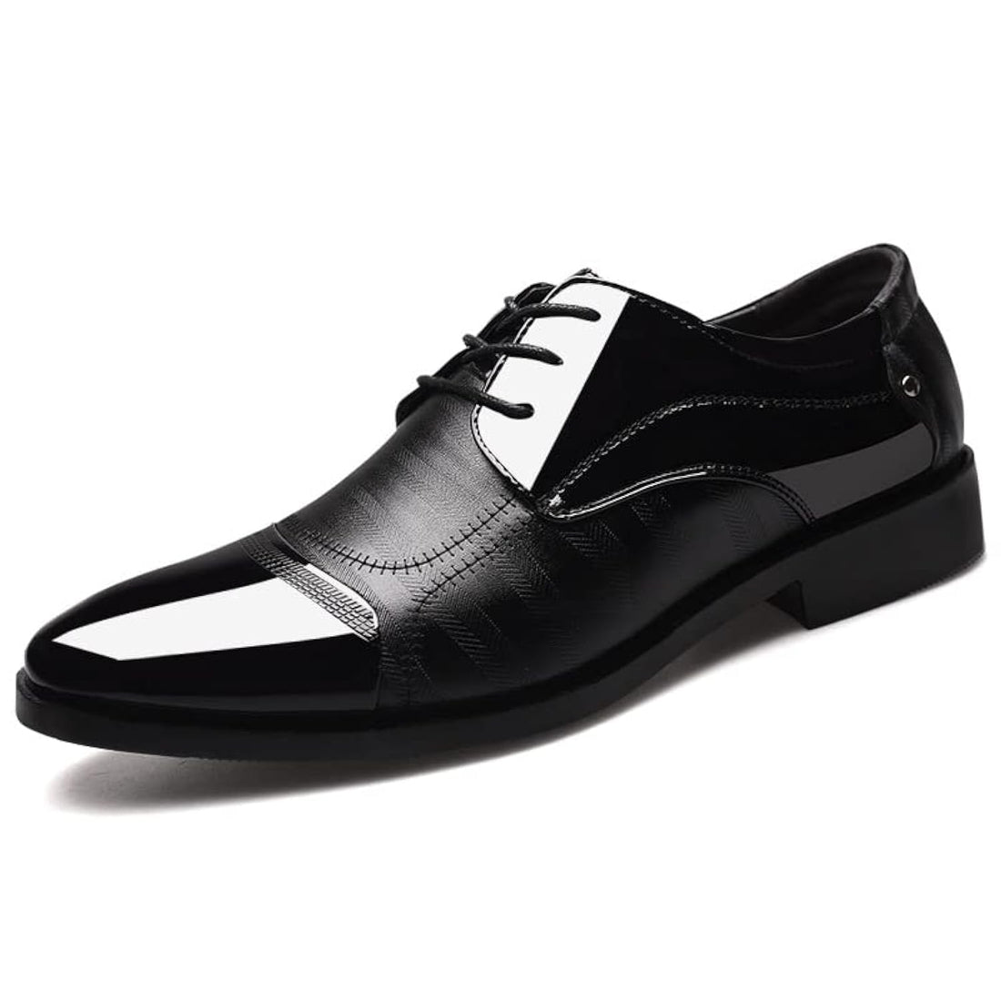 Mens Dress Shoes Business Oxfords Patent Leather Dress Shoes Classic Loafers Formal Derby Shoes Black 47