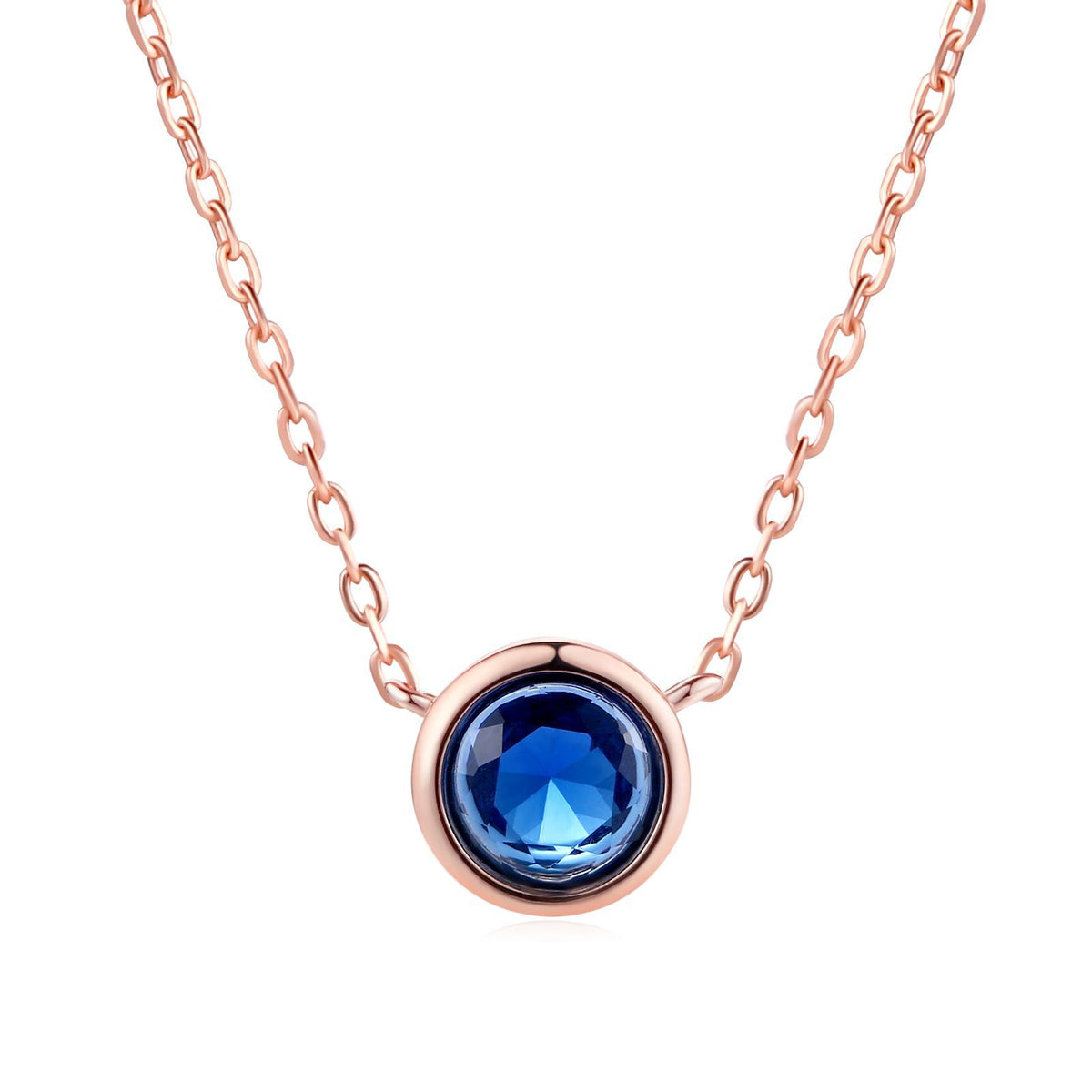 Minimalist Round Pendant Necklace with Zirconia Accent