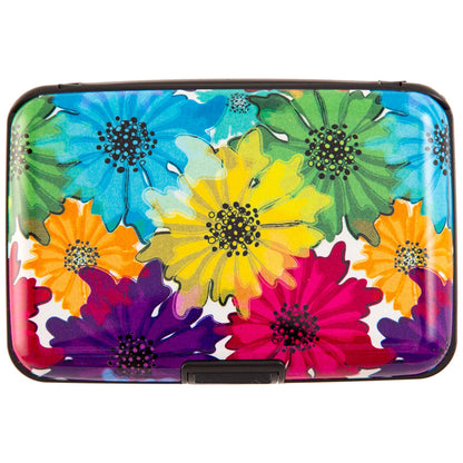 Kaabao Credit Card Holder Metal Card Wallet RFID Blocking Mini Slim Aluminum Business Hard Card Case for Women Men (Motley Floral)