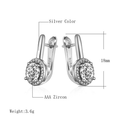 Zirconia Circle Stud Earrings - Elegant and Versatile