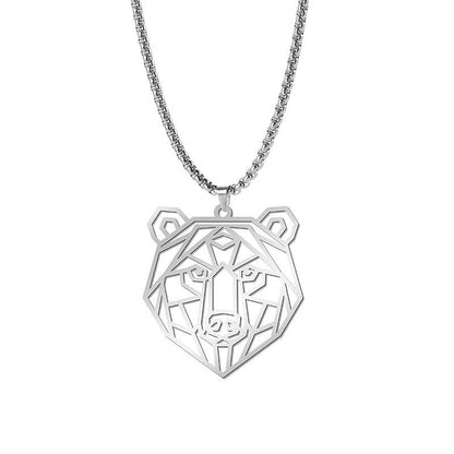 Minimalist Polar Bear Necklace with Hollow Pendant