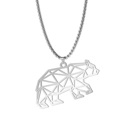 Minimalist Polar Bear Necklace with Hollow Pendant