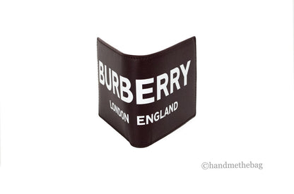 Burberry Ronan Oxblood Printed Smooth Leather Logo Bifold Wallet