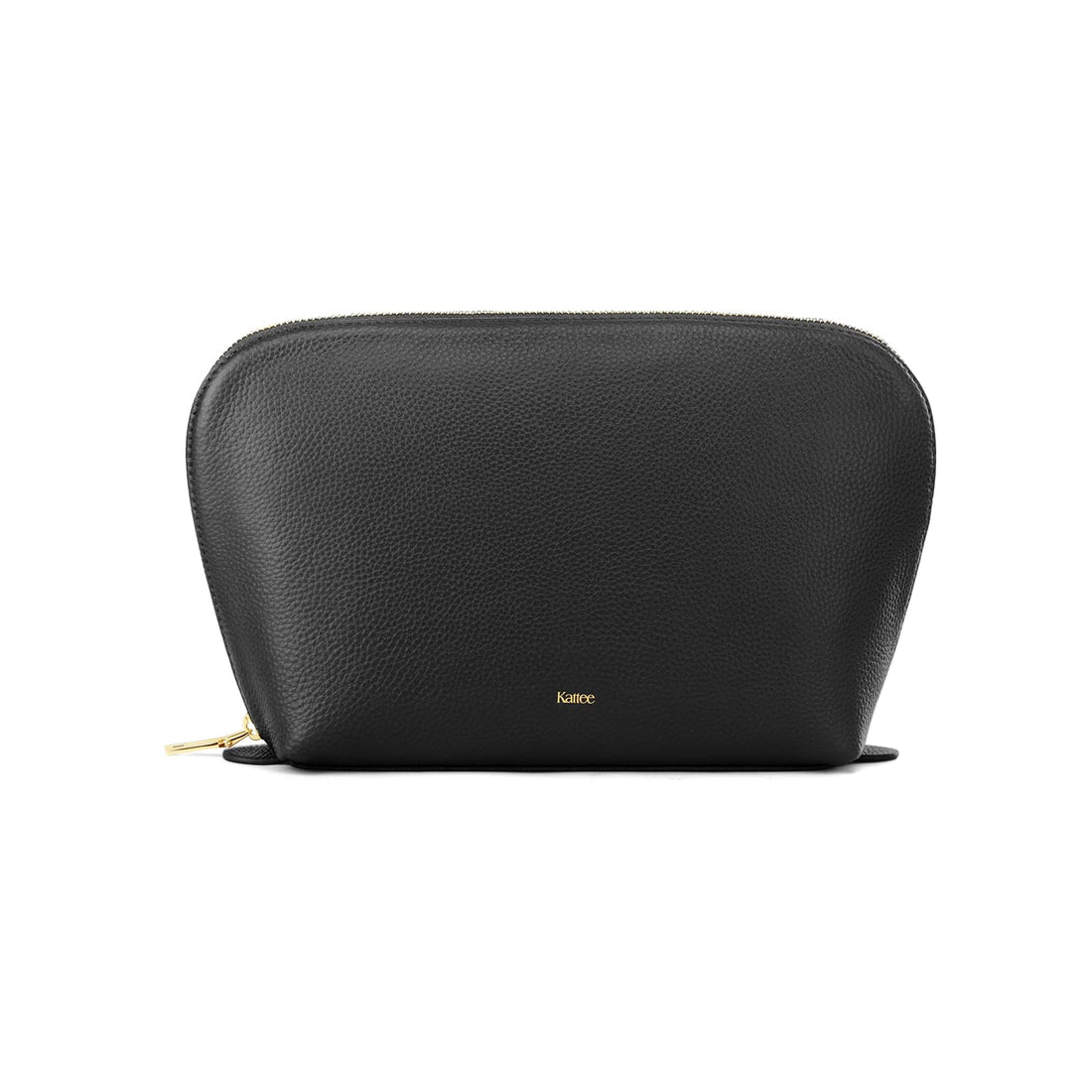 Kattee Leather Makeup Bag Travel Cosmetic Bag Set Toiletry bag Organizer for Women 1-PACK Large Black