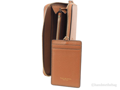 Tory Burch (86004) Thea Classic Tan Leather Zip Around Continental Clutch Wallet