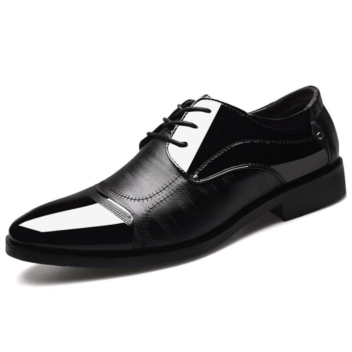 Mens Dress Shoes Business Oxfords Patent Leather Dress Shoes Classic Loafers Formal Derby Shoes Black 47