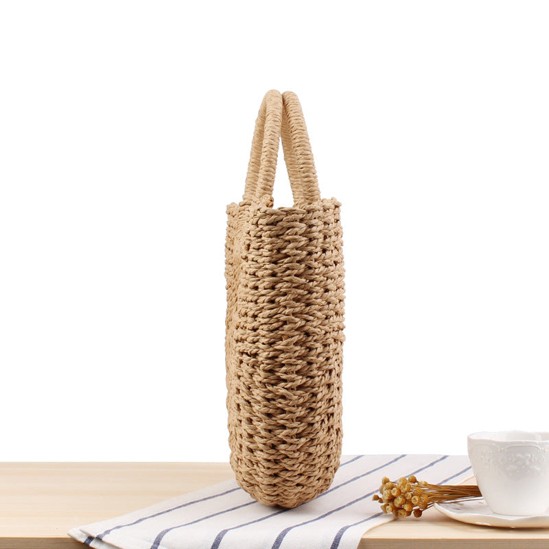 Large Handwoven Casual Straw Bag for Summer Beach