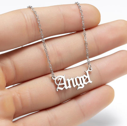 Stainless Steel Minimalist Angel Pendant Necklace
