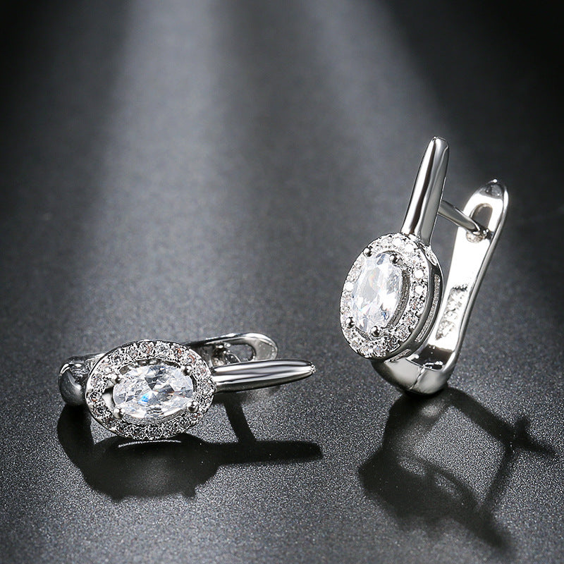 Zirconia Circle Stud Earrings - Elegant and Versatile