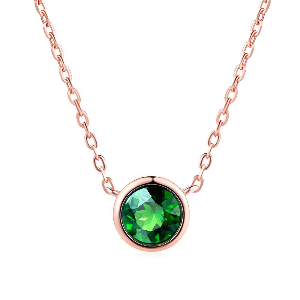 Minimalist Round Pendant Necklace with Zirconia Accent